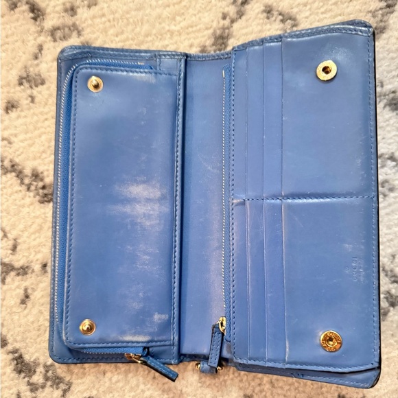 Authentic Gucci Blue Beige long wallet - Picture 10 of 14